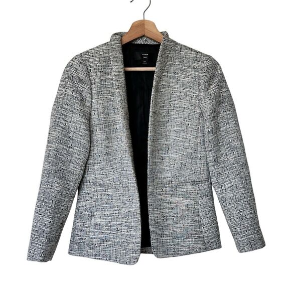 J. Crew Going-out blazer 00 in black-and-white tweed Career Open Front blazer - Picture 1 of 8